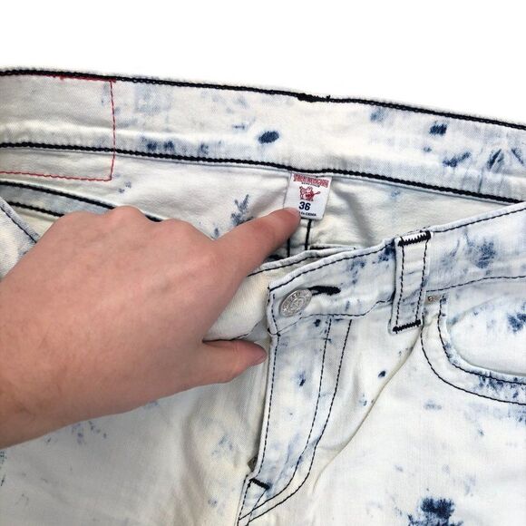 True Religion Jeans Size 36 STRAIGHT Blue/White - Picture 6 of 10